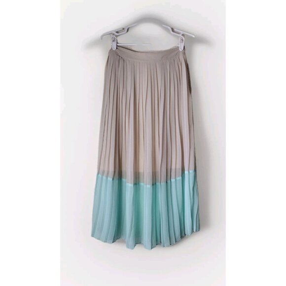 Forever 21 Skirt Small Maxi Lined Pleated Side Zip - Picture 1 of 12